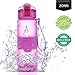 ZORRI Sports Water Bottle, 400/500/700ml/1L, BPA Free Leak Proof Tritan Lightweight Bottles for Outdoors,Camping,Cycling,Fitness,Gym,Yoga- Kids/Adults Drink Bottles with Filter, Lockable Pop Open Lid