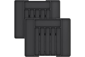 Lifewit Cutlery Drawer Organizer, Expandable Utensil Tray for Kitchen, BPA Free Flatware and Silverware Holder, Adjustable Pl