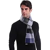 KEECOW Mens Merino Wool Winter Scarf Classic Warm Soft Thick Long