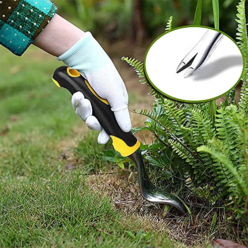 SUPERBEAR Garden Hand Weeder, 2 Pieces Weed Removal Tool with Ergonomic Handle Garden Weeding Tools for Garden Lawn Farmland Transplant