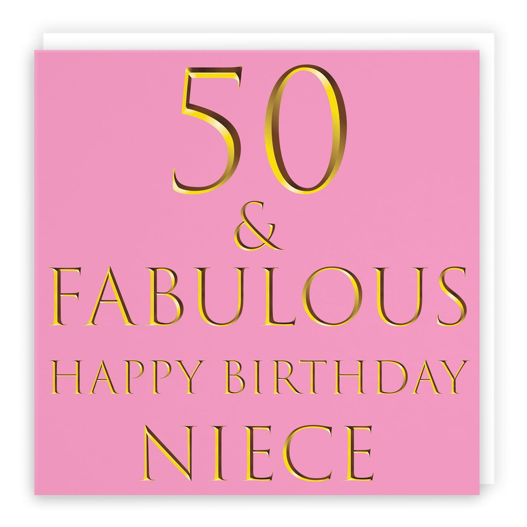 Hunts England - Large Niece 50th Birthday Card - 50 & Fabulous - Happy Birthday Niece - Still Totally Fabulous Collection - Large - 210 x 210 mm - Fun Card - Age 50