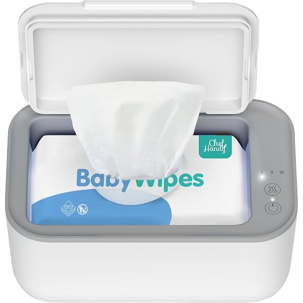 Chauffe-Lingettes Bébé USB - 3 Températures 40-60°C - Capacité 80 Lingettes - Portable Voiture Maison - Blanc
