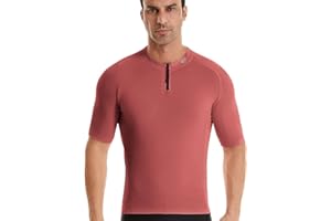 Wulibike Cycling Jersey Men Short Sleeve, Road Bike Jerseys Half Zipper with Pockets, Bicycle Clothing Breathable Quick Dry