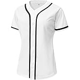 YWIES Womens Button Down Baseball Jersey, Blank Softball Team Uniform, Hip Hop Hipster Short Sleeve Active Shirts