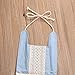 Hotone Infant Baby Girl Tassel Jean Romper Sleeveless Backless Halter Jumpsuit One-Piece (80(6-12 Months), Blue)