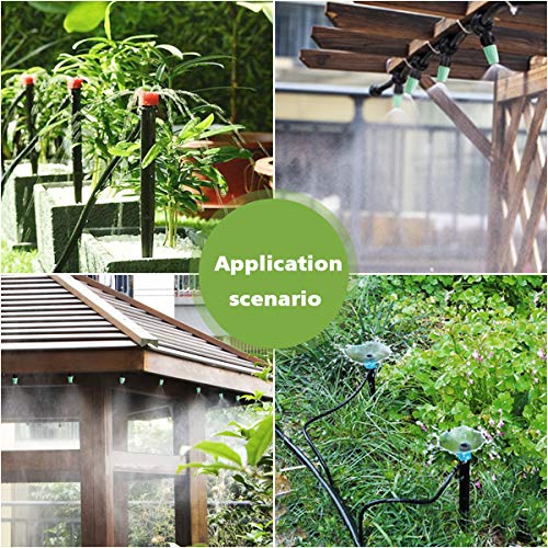 Micro Drip Irrigation Kit,king do way 42m/138ft Garden Irrigation System with Adjustable Nozzle Sprinkler Sprayer&Dripper Automatic Patio Plant Watering Kit Misting Cooling System for Greenhouse,Lawn