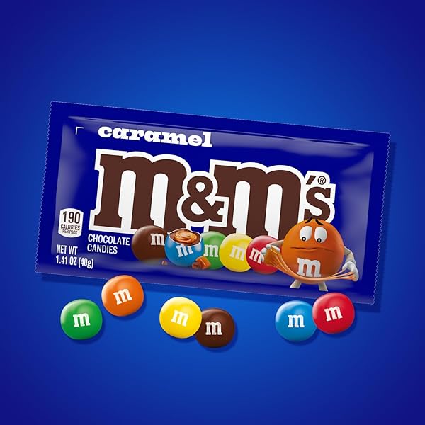 M&M’S CARAMEL CHOCOLATE CANDY, MADE WITH REAL CARAMEL AND MILK CHOCOLATES, 24 COUNT, 1.41 OZ CANDY GIFTS