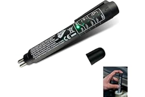 gunhunt 1 PC Car Brake Fluid Test Pen, DOT 3/4/5.1 Brake Oil Diagnostic Tool, Moisture Analyzer with 5 LED Indicators, Universal Test Accessories for Most Cars (Black)