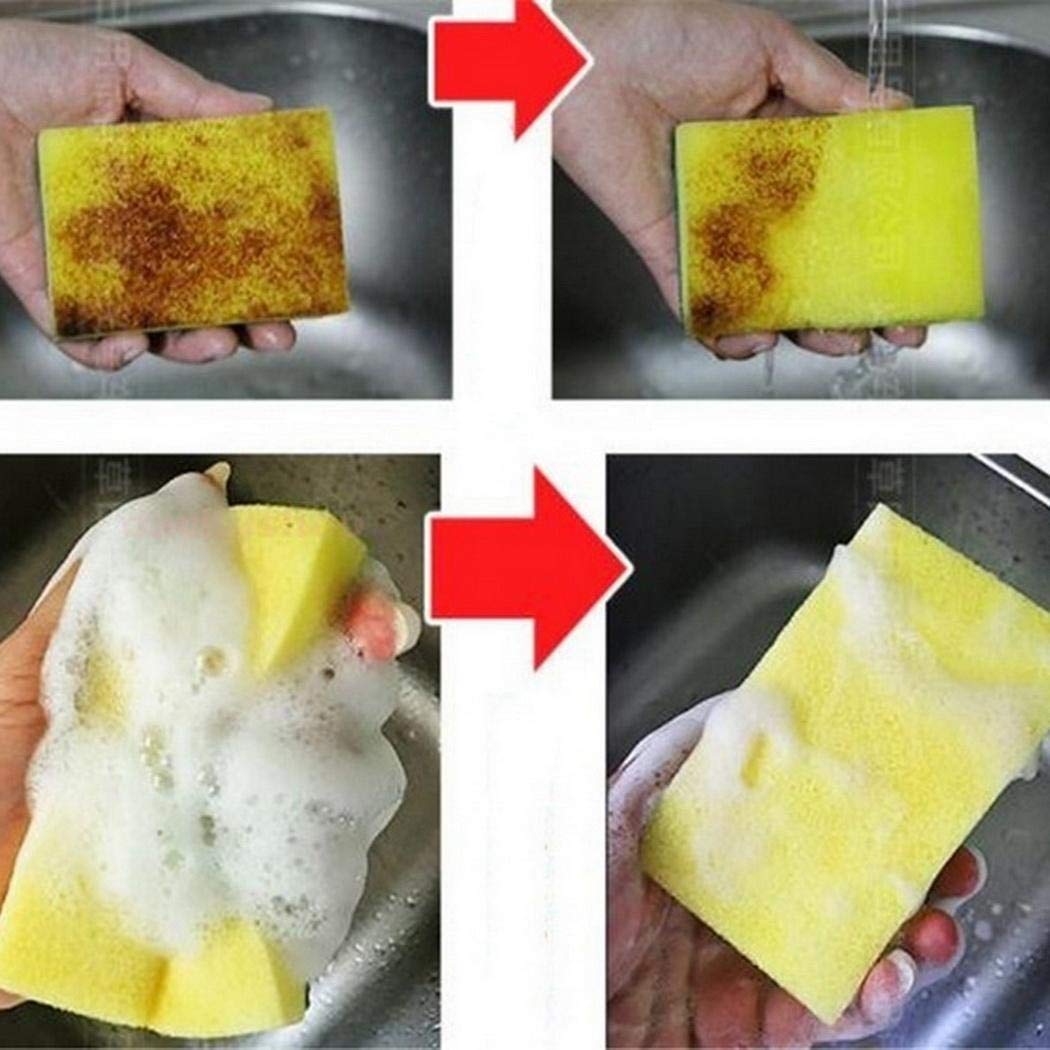 Kindsells Home Kitchen Double Layer Soft Strong Water Absorption Dishwashing Sponge Sponges