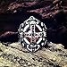 TIGRADE 316l Mens Stainless Steel Biker Band Vintage Cross Fleur De Lis Red Cz Agate Oval Knight Rings