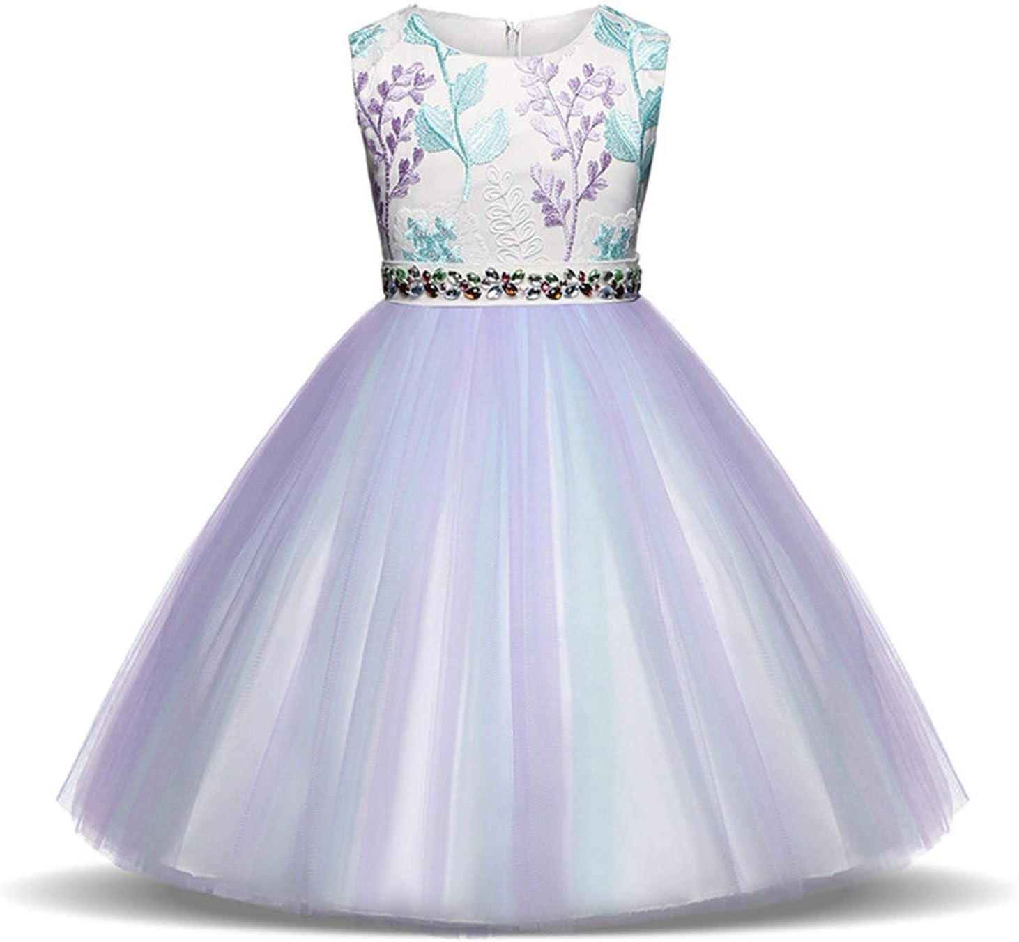 Embroidery Kids Dress First Communion Gown Party Girl Princess Evening Wedding Ceremony