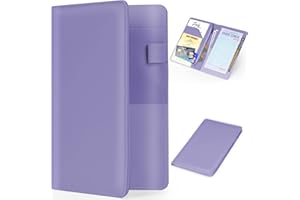 LINTRU Server Books for Waitress, Premium Pu Leather 5 x 8 Inch Servers Book with Zipper Pocket, Waitress Book Fit for Aprons, Check Presenters for Restaurants (A-Purple)