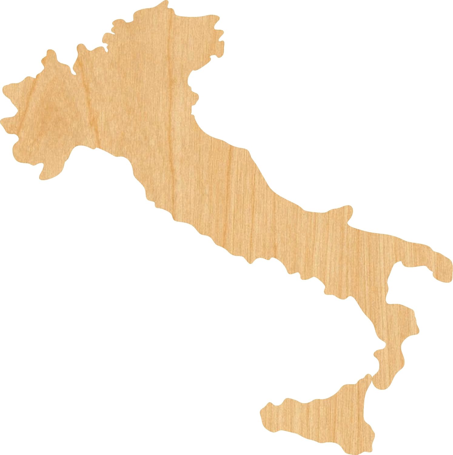 Mixed Media - Italy Laser Cut Out Wood Shape Craft Supply - 4 Inch