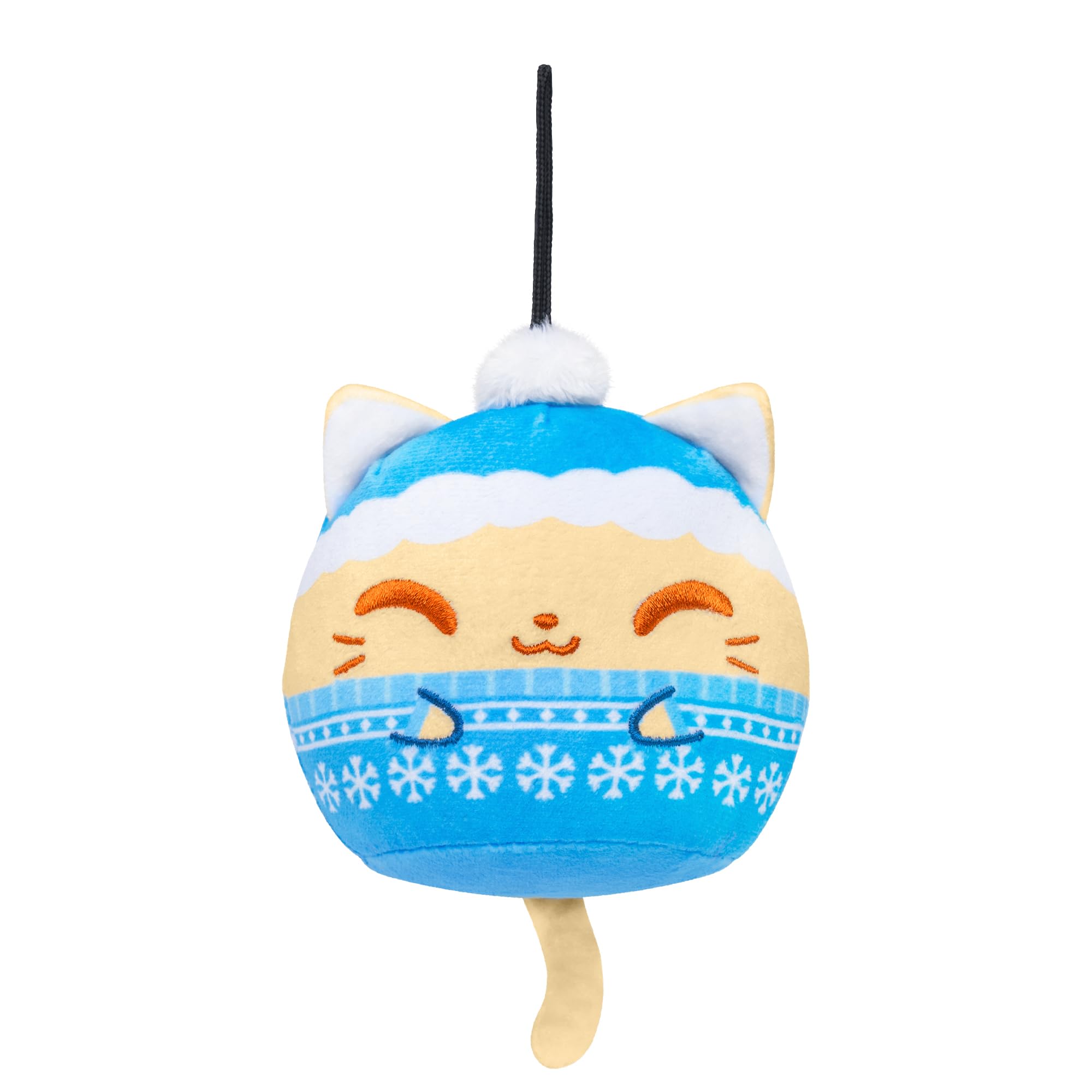 TeeTurtle 3" Plushie Sweater Cat Holiday Ornament - Cute Kawaii Festive Stuffed Animals to Celebrate the Holidays