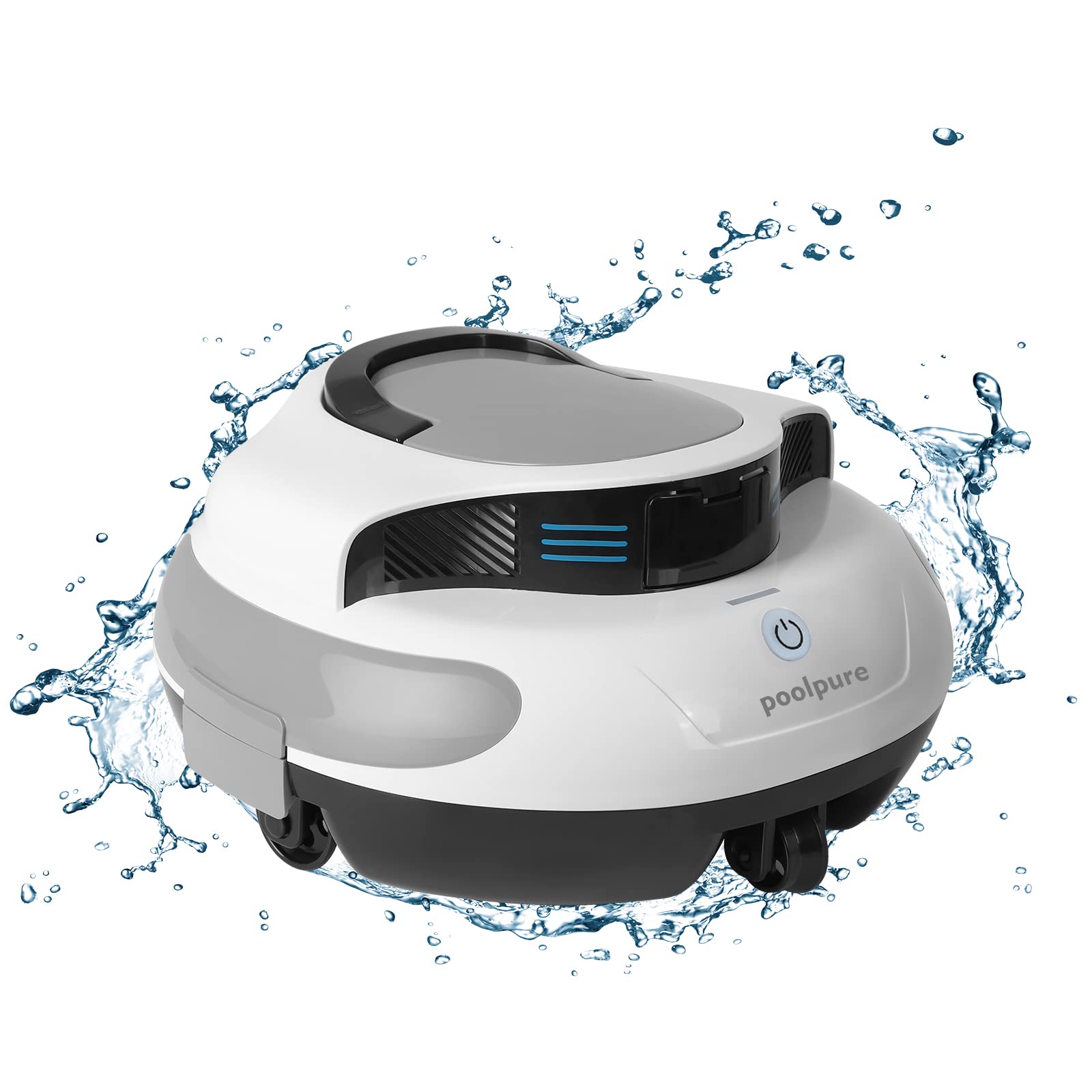 2024 New-POOLPURE Robot Pool Cleaner, Cordless Pool Automatic Vacuum, 5000mAh Battery Lasts 120Mins, Self-Parking, Robotic Cleaner Ideal for Above/In-Ground Flat Pools up to 40 Feet