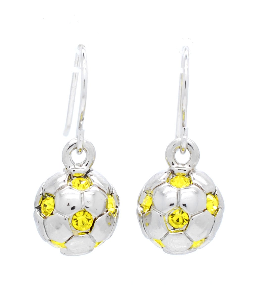 Violet Victoria Fan Star Soccer Ball EARRINGSFULL Soccer Ball Crystal Soccer Ball Earrings