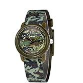 Boy's Kids Children Watch,3D Cute Cartoon Breathable Fabric Band Japanese-Quartz Wristwatches Time Teacher Gifts Watches for Kids Boys Toddlers (Camo Green)