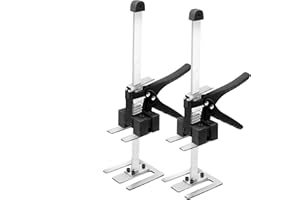 Zakle Labor Saving Arm, 2Pcs 15.7'' Handle Arm Tool Lift, Multifunctional Height Adjustment Lifting Device, Lifting Furniture, Wall Tile Locator, Door Panel Lifter, Black