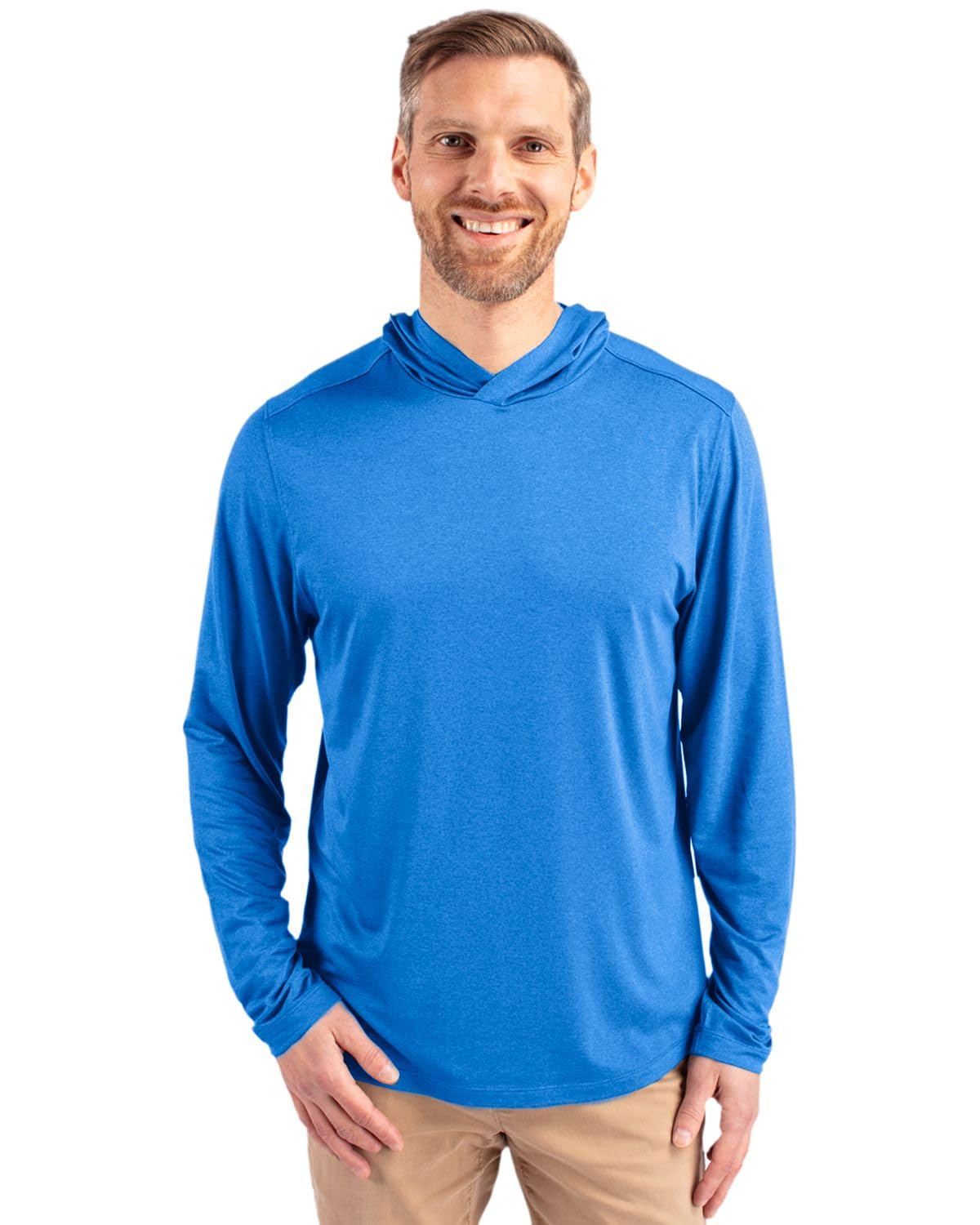 Cutter & Buck Coastline Epic Comfort Eco Recycled Mens Hooded Shirt, Digital