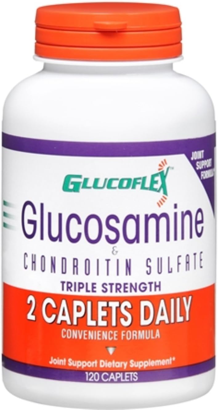 Glucoflex Glucosamine & Chondroitin Sulfate Dietary Supplement Caplets Triple Strength 120 ea (Pack of 12)