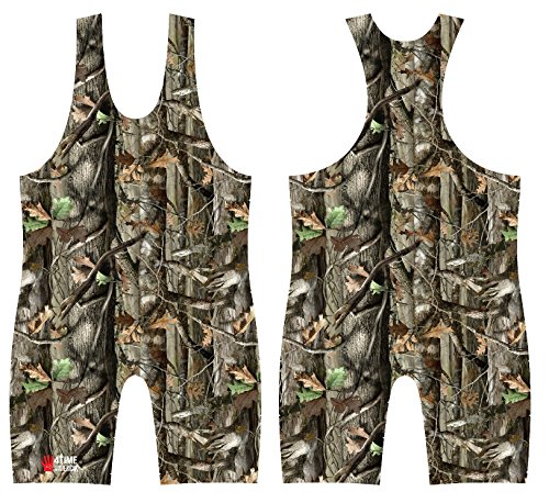Country Camo sublimated wrestling singlet, mens size S. By 4 Time
