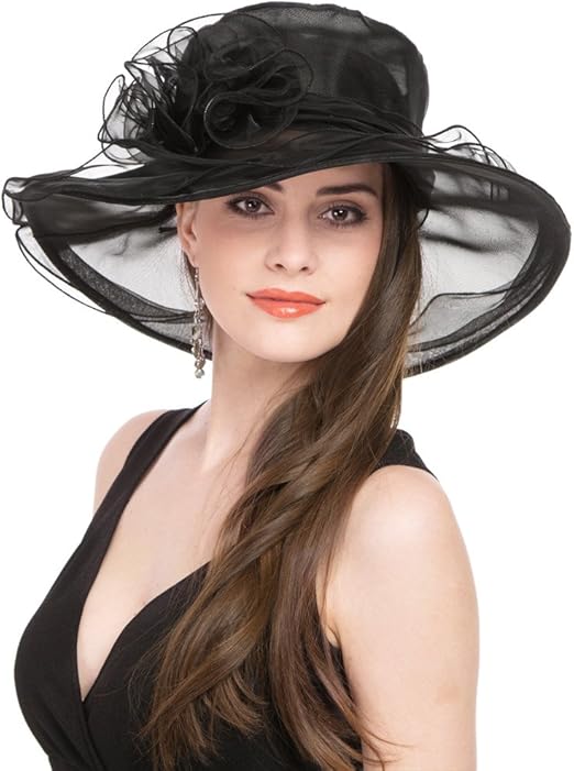 black wedding hat