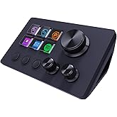 ActionRing Stream Controller Deck,Macro Keypad,Gaming Shortcut Keyboard | 6 Customizable Keys and 3 Dials,Trigger Actions for OBS/Twitch/YouTube,Workflow Controller,Compatible with Win/Mac(N3 Black)