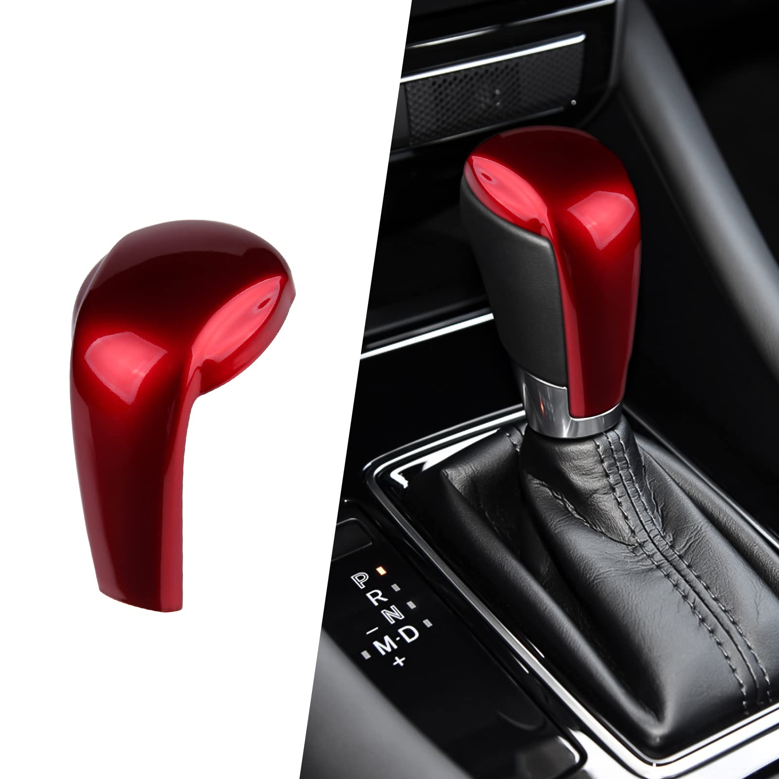 ANFOKAS Compatible with Mazda CX-5 CX-9 CX-3 6 3 Accessories Car Gear Shift Knob Cover Trim Cap Gear Panel Gears Sporty Interior Decoration Sticker -Red