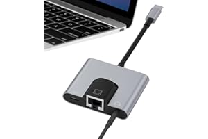 Ethernet to USB C Adapter,Gigabit Speed Cable Charger | Multiport 3.5mm Earphone Jack Supports Voice Calls Laptop Type C to E