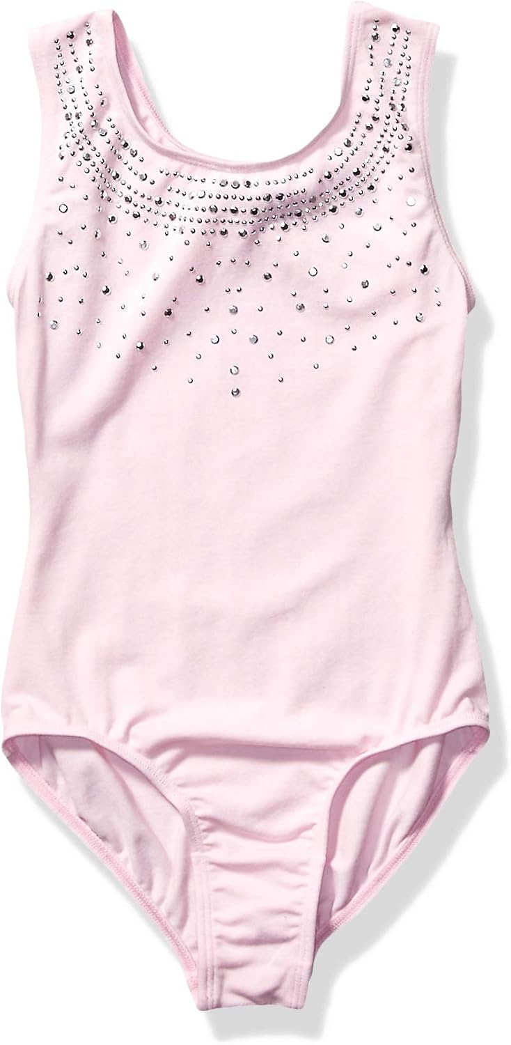 Jacques Moret girls Performance Tank Leotard W/Front Liner: Clothing