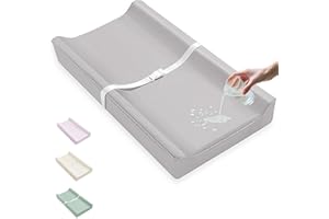 ATONGQI Vegan Leather Baby Changing Pad Covers for Girl, Boy, Waterproof & Wipeable Soft Diaper Changing Mat Cover.Fits Standard Changing Pads with Dimensions of 32" x 16". (Gray)