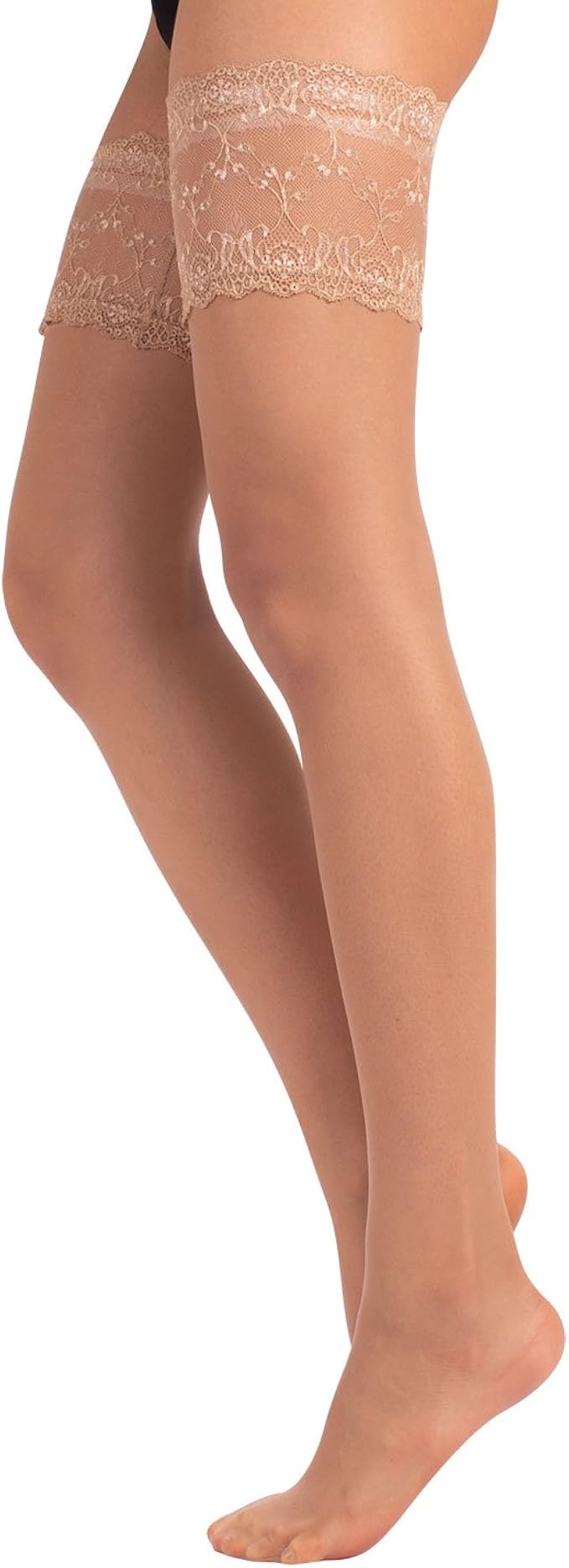 BRIDE HOLD UPS WOMAN STAY UP STOCKINGS WHITE LACE MADE IN ITALY