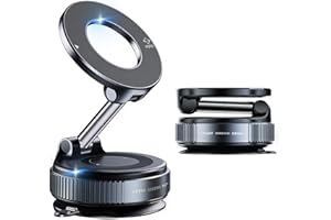 YAOKEEP Vacuum Magnetic Car Phone Holder,360°Adjustable Magnetic Phone Holder,Hands-Free Suction Cup Phone Mount for MagSafe,Cell Phone Holders for Your Car for All Smartphones & All Car Models