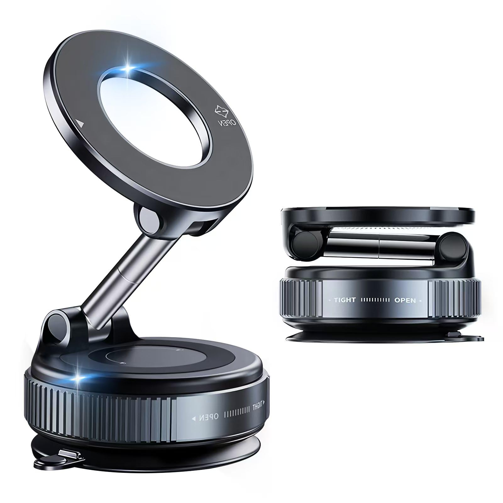 YAOKEEP Magnetic Car Phone Holder for Magsafe [96+LBS Suction & 2800gf Magnetic],360°Adjustable Vacuum Suction Cup Car Phone Mount,Car Mount for iPhone 17 Pro Max 16 15 14 13 12 and All Smartphones