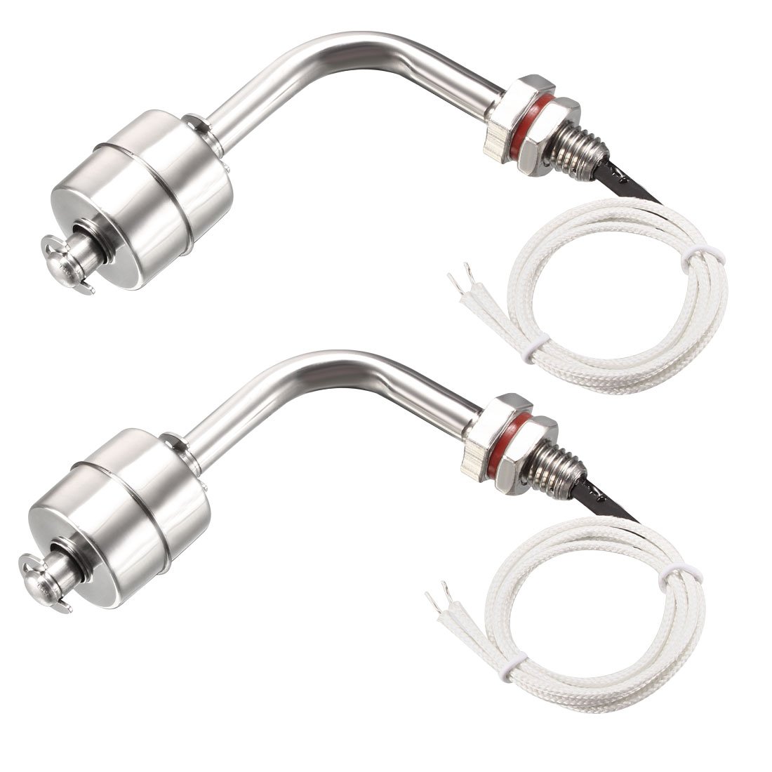 Sourcingmap Stainless Steel Float Switch for Water Pump Tank Swim Pool Garden Pond Liquid Water Level Sensor M11 78mm Length 2Pcs