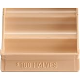 BankSupplies Half Dollar Coin Storage Tray Tan Stackable Holder 100 Dollar | Holds $100 in rolled half dollars, stackable tan tray for organization