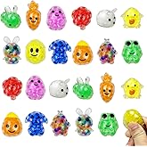 Anditoy 24 PCS Easter Mini Stress Balls Squishies Stress Relief Toys for Easter Basket Stuffers Egg Fillers Gifts Party Favors