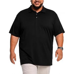 Cozople Big and Tall Polo Shirts for Men, Quick Dry 4-Way Stretch XLT-5XLT | Moisture-wicking lightweight breathable wrinkle