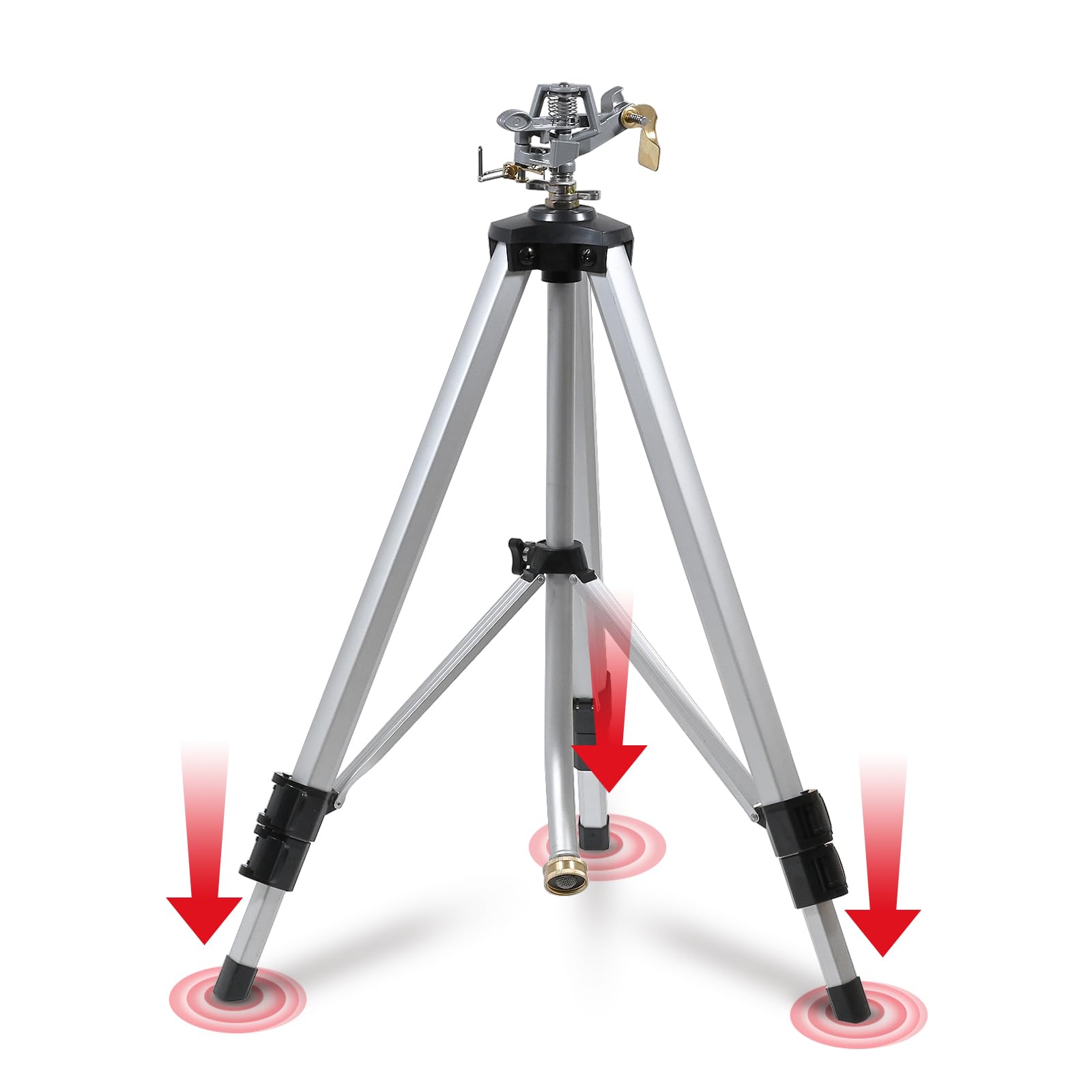 Photo 1 of *Dirty* YAMATIC Impact Sprinkler on Adjustable Tripod Base, 360 Degree Large Area, Heavy Duty Adjustable Pulsator Sprinkler for Lawn, Yard and Grass Irrigation, Spray up to 20-90ft(Zinc Head)