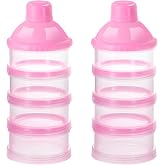 Accmor Formula Dispenser On The Go, 4 Compartments Stackable Formula Container for Travel, Baby Milk Powder Kids Snack Container, BPA Free 