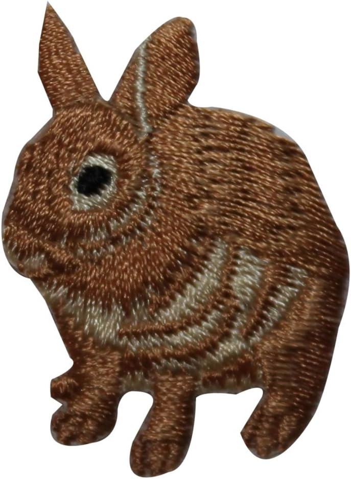 ID 3601 Brown Rabbit Patch Cute Bunny Hare Embroidered Iron