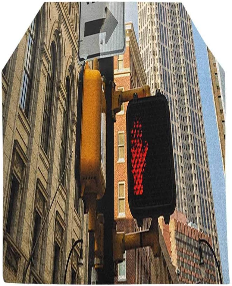 City Table Runner,One Way Sign in Front of Atlanta Skyline Downtown Apartments Urban View Tabletop Collection for Party Wedding Baby Shower Decorations,12x48 Inch,Ivory Black Pale Blue