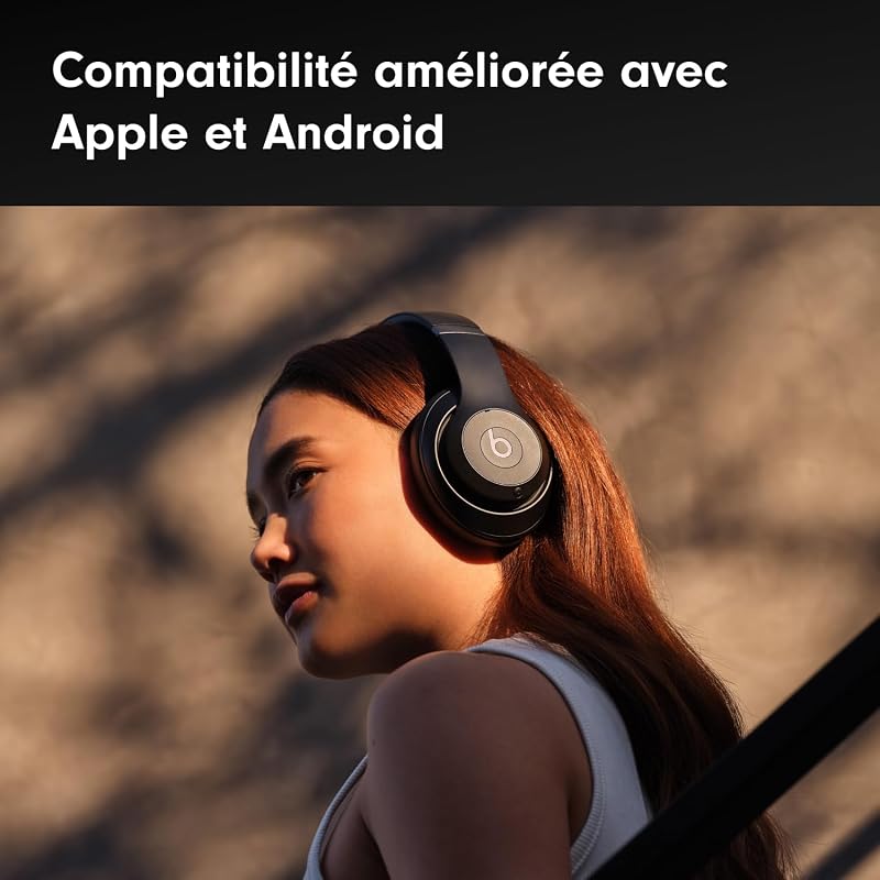 Studio Pro - Casque sans Fil avec Bluetooth et Réduction du Bruit - Audio Spatial personnalisé, Audio USB-C au Format Lossless, Compatibilité Apple et Android - Noir