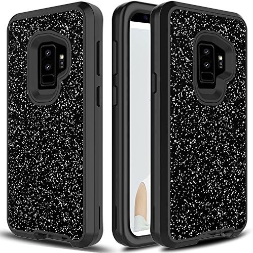 USHAWN Galaxy S9 Plus Case, Hybrid Heavy Duty Armor Shockproof Rugged Protection Case Cover for Samsung Galaxy S9 Plus / SM-G965F / SM-G965U (Black)
