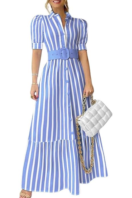 Amazon Vestidos De Rayas Largos Vestido Verano Mujer Largo Vestido