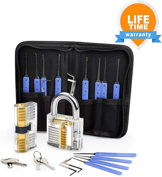 Lock Pick Set, Eventronic 17Piece Lock Picking Tools with 2 Clear