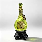Halloween Glitter Globe Lamp – Lighted Witches’ Brew Poison Bottle with Green Glow & Swirling Sparkle, Spooky Apothecary Tabletop Decoration for Gothic Mantel, Shelf, Office or Party Display(1PCS)