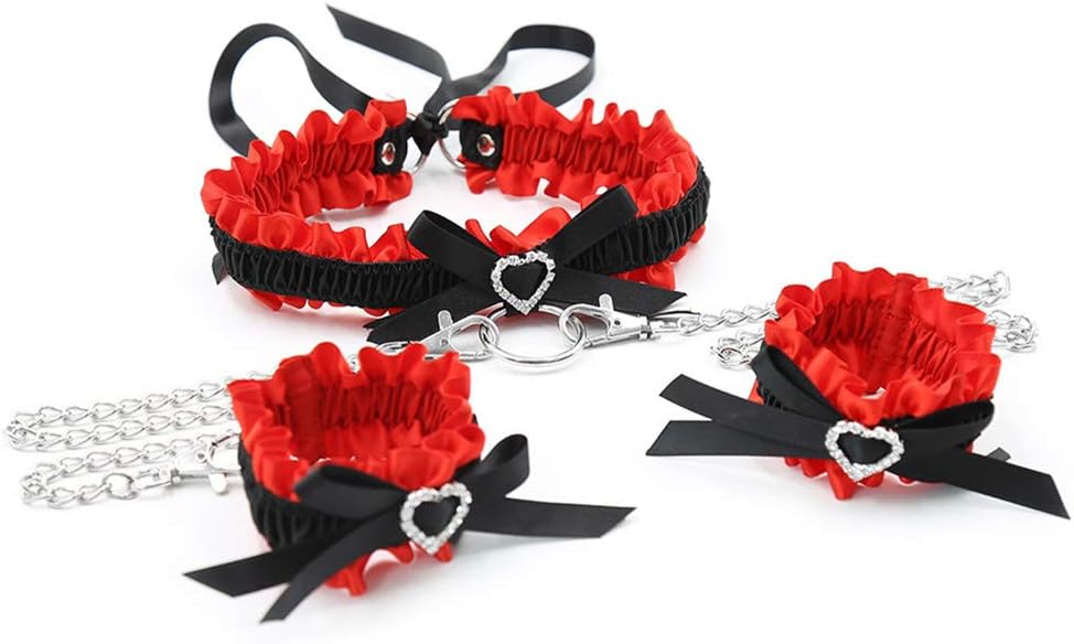Amazon Com Adjustable Bedding Heart Shaped Diamond Bowknot B D S M Wrist Neck And Hand C ǖ F F S With Chain Bo Nda Ge Re S Tr Ai Nt Toys Health Personal Care