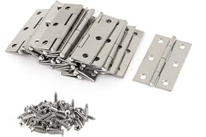 PortPlugs 20 PCS Folding Butt Hinges Silver Tone Home Furniture Hardware Door Hinge with 120 PCS Stainless Steel Screws