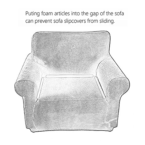 Hootech Jacquard Couch Cover 1-Piece Polyester Spandex Fabric Chair Slipcover 1 Cushion (Grey, Chair)